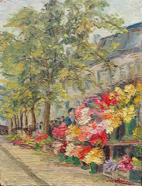 «Квітковий магазин у Парижі». 2015. Полотно, олія